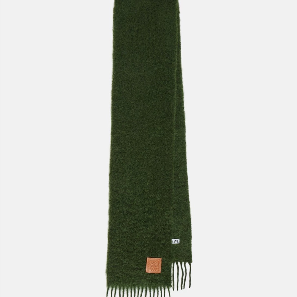 Loewe Green Fringe Scarf Timeless Accessory